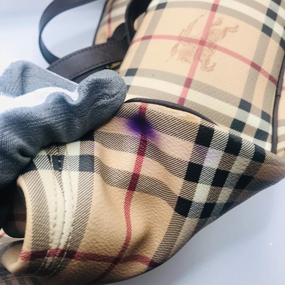 Burberry Beige Haymarket Check Regent Tote Bag - Picture 12 of 16